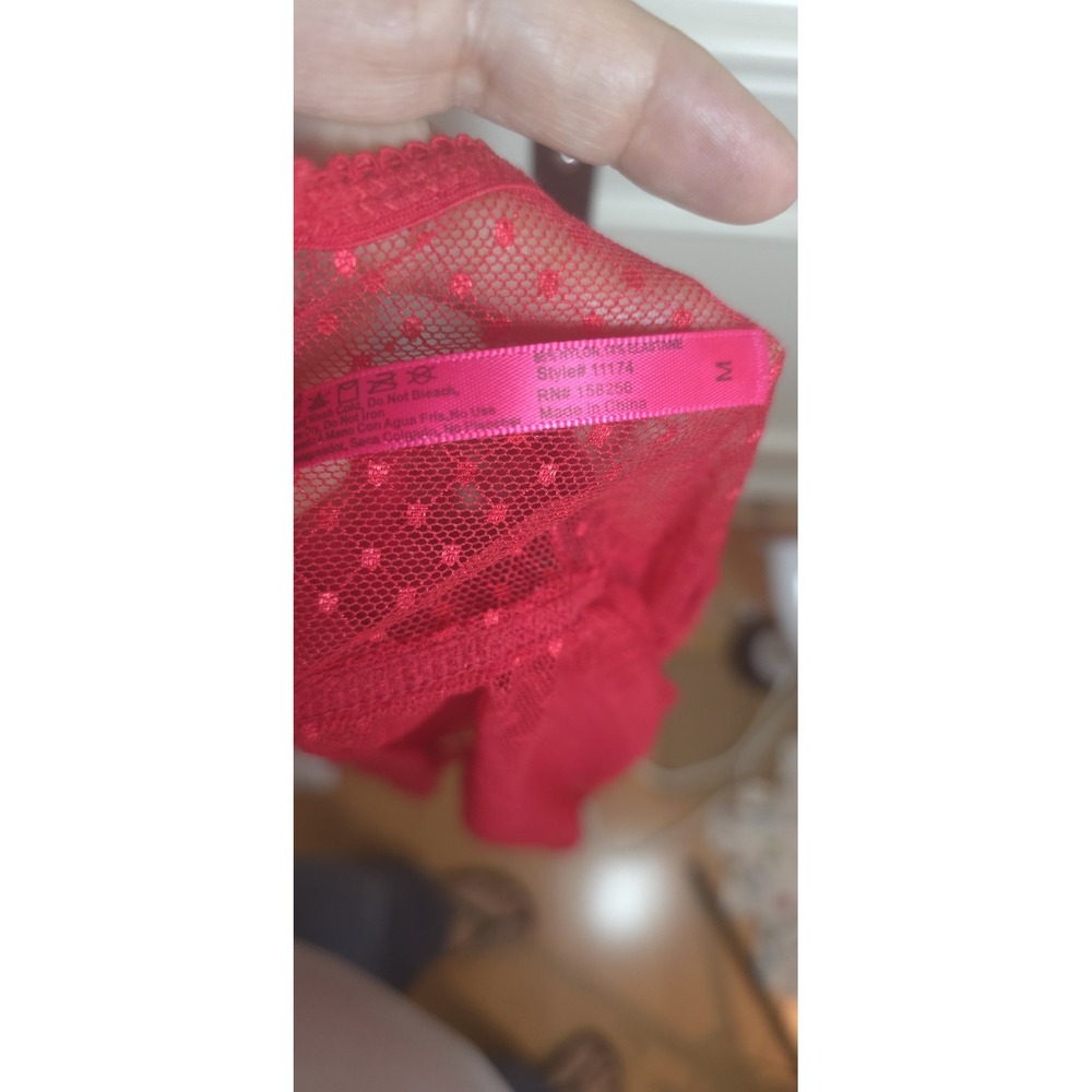 Seven Til Midnight Midnight Women's M Red Lace‎ Lingerie push up bra sheer lace - Picture 6 of 15